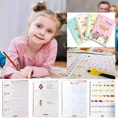 4 Magic book Practice Copybook for Kids, Reusable - Number & Letter