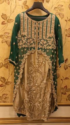 enchanting green, formal dress , party wear ,wedding dress