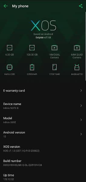 Infinix not 8     6/128 gb 2