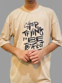 Premium "STOP TRYING TO BE PERFECT" Oversize T-shirt