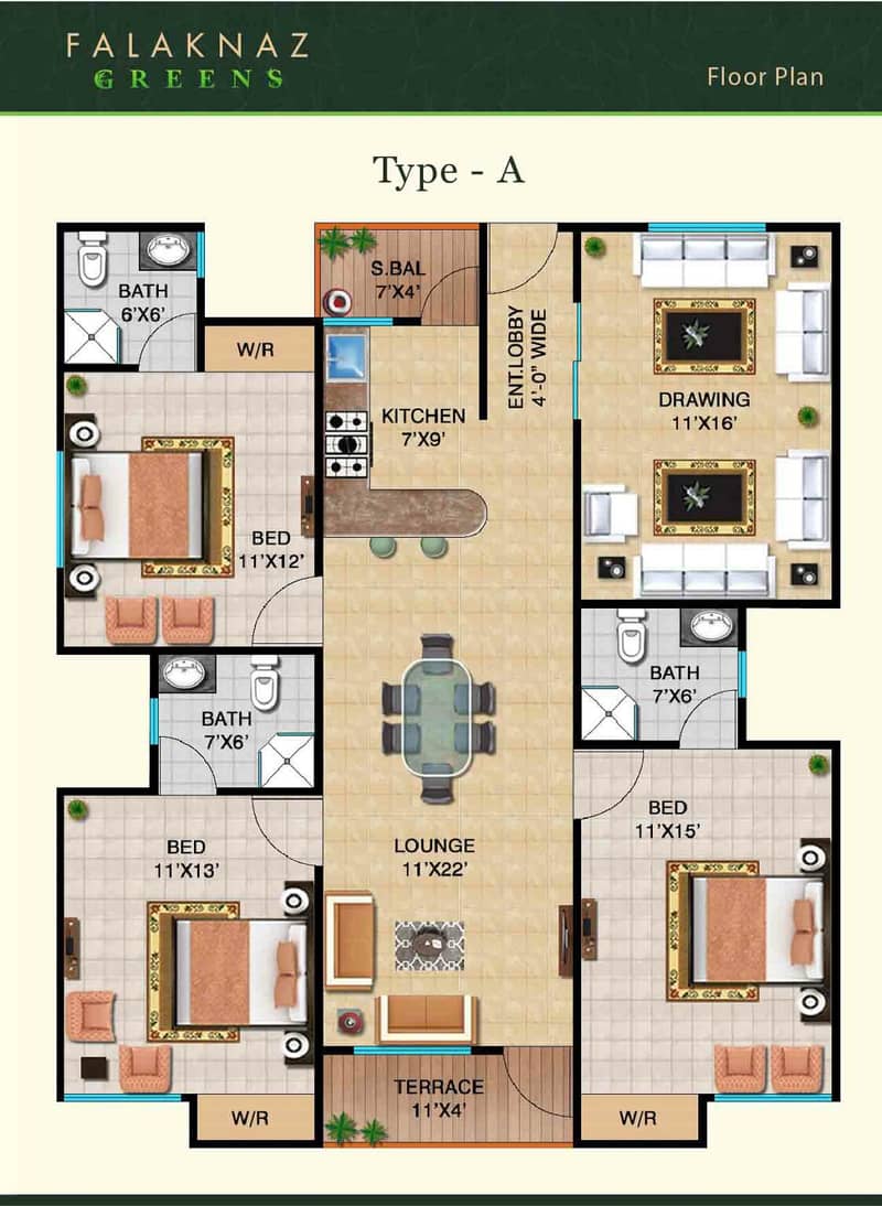 3 Bed DD UnderConstruction Apartment on Installment 4