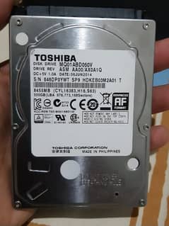 500gb Toshiba hard drive compact (500gb hdd) 100% health