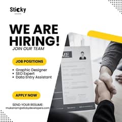 JOB ALERT GRAPHIC DESIGNER, SEO EXPERT, DATA ENTRY ASSISTANT