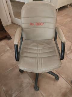 Leather Chair with Arm Rest