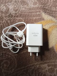 infinix 45w genuine box pulled out charger