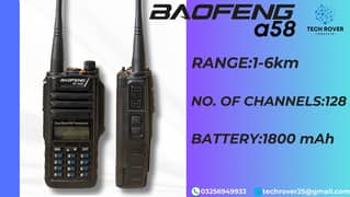 Walkie Talkie | Wireless Set Baofeng A58 Two Way Radio