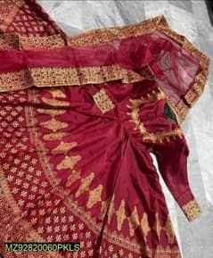 3PCs Women's stitched katan silk Embroidered Suit