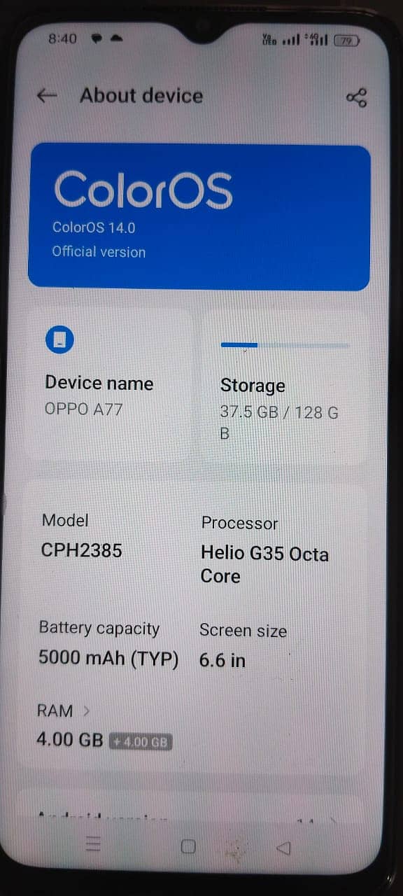 Oppo A77, Condition 10/10, Non PTA 0