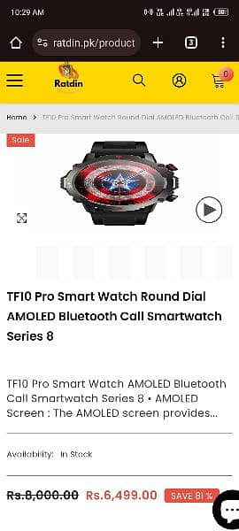 TF10 pro Smart Watch (Waterproof) 7