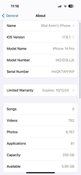 IPHONE 14 PRO (256Gb) PTA APPROVED 7