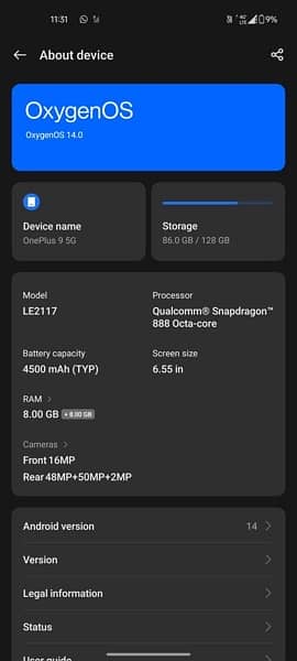 oneplus 9 8/128 4