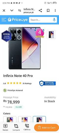 infinix note 40 pro 256GB 0