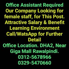 required a female office assistant/ receptionist