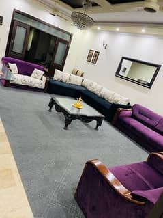 L shaped sofa set and 6 seat sofa set