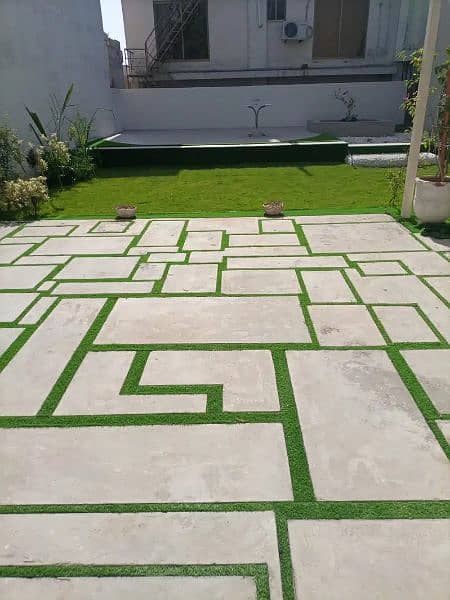 Artificial Grass, Wallpaper & PVC Pannel design 1