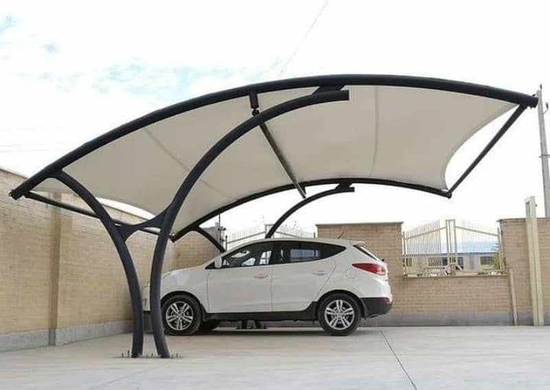 Car Parking Shades | Tensile PVC Fabric | Wall mounted | Pole Parking 6