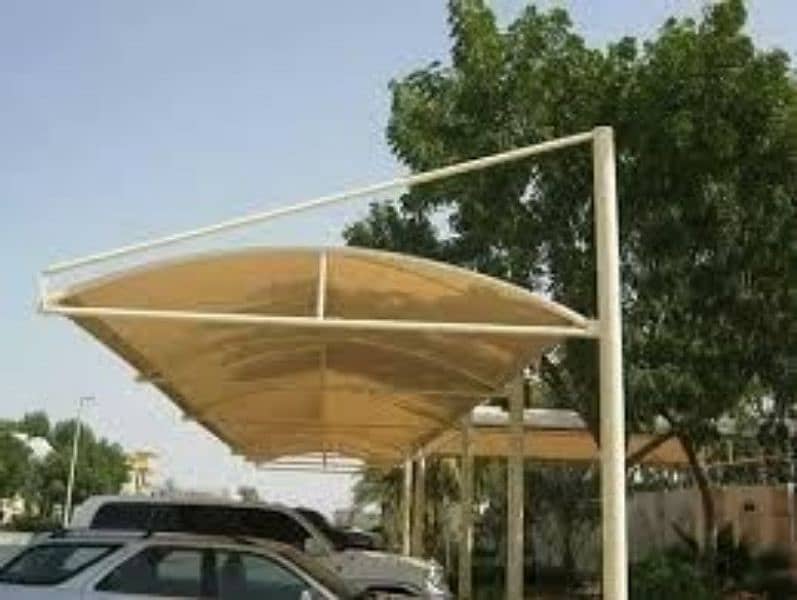 Car Parking Shades | Tensile PVC Fabric | Wall mounted | Pole Parking 7