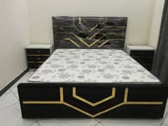 Black Velvet Brass Look Bed