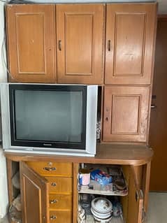 wood closet / cabinet with tv stand