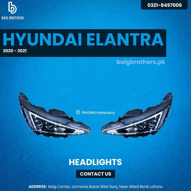 Hyundai Elantra Tucson Sonata Bumper fender Drl Grill Bonet Doors Lite 5