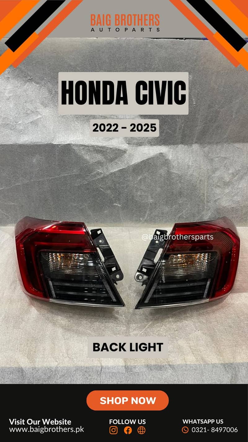 Honda Civic City Hrv Grill Door Fender Bonet Light Bumper Digi Mirror 6