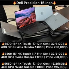 Dell Precision 15” 5570 5560 i7 12th Gen 17 11th Gen GPU A1000 T1200