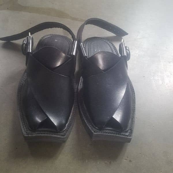 peshawari chapal. no use. colour is black . its make leader. chapal no. 4 0