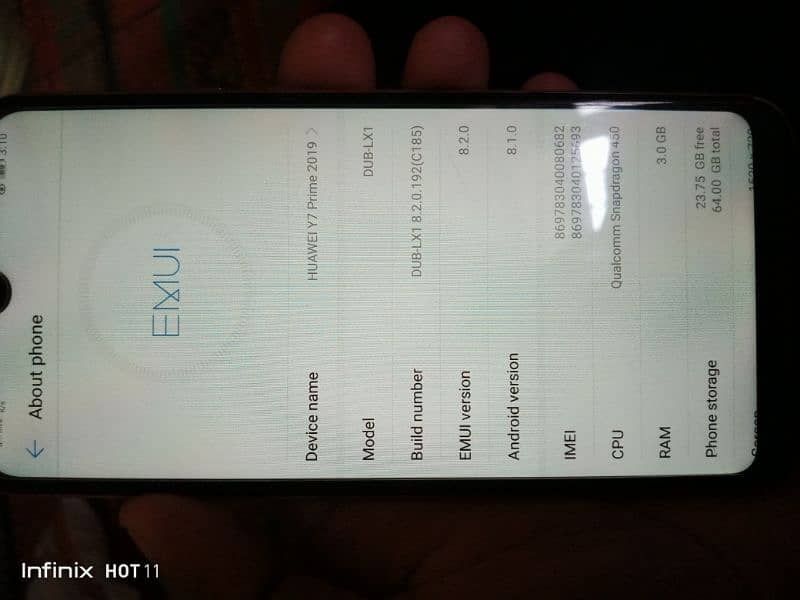 Huawei Y 7 Prime 2019 10/10 condition All ok Phone With Box And Charge 5