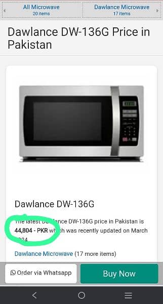 Dawlance microwave oven 36 litters 2