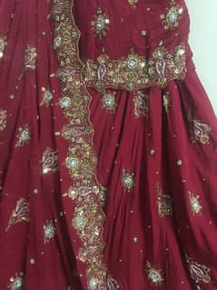 Bridal dress in deep red colour