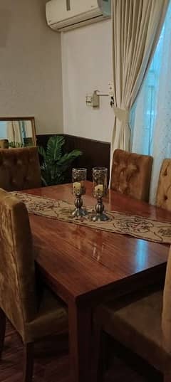 brand new 6 poshish chair wooden table 0