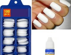 Pack of 100 with glue Artificial nails| fake nails| nail art| nails