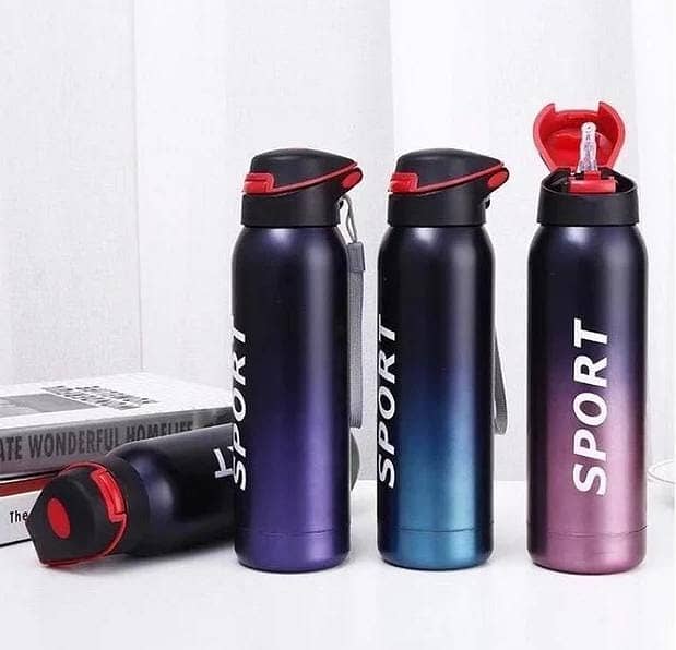 500ml Stainless Steel Double Wall Vacuum Flask, Sports Water Bottle, W 1