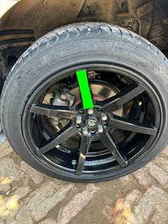 17 inch Black Stylish Alloy Star Rim and Likely new Tyres