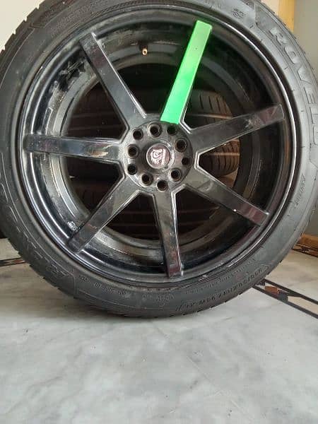 17 inch Black Stylish Alloy Star Rim and Likely new Tyres 2