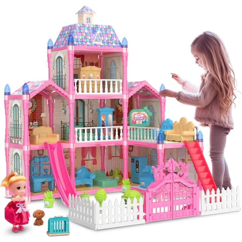 Luminous Doll House Dreamhouse for Girls Princess Playhouse Set 0