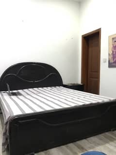 wooden bed condition  10/8  with side tables