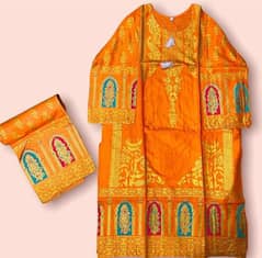 2 piece women stitched linen printed suit mayo