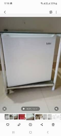 bed room size fridge with stand