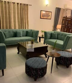 Modern Mint Comfort: 7-Seater Sofa Set