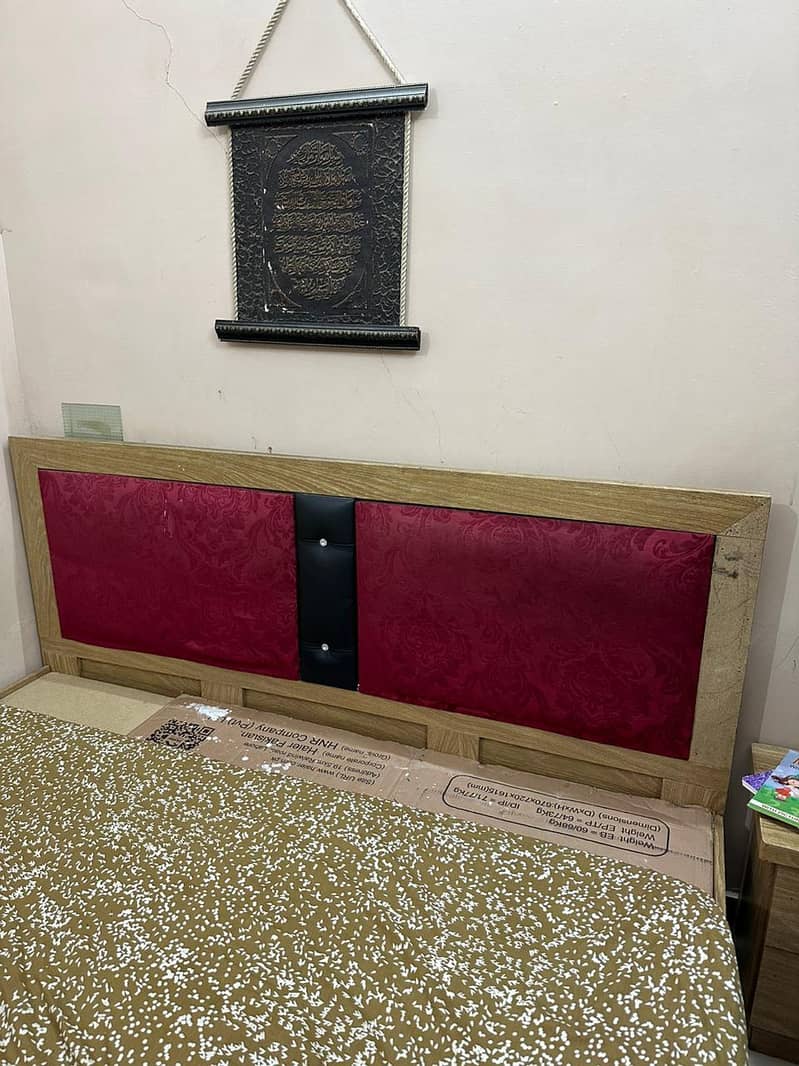 bed for sle used without mattress with mattress bed 2 side table 1