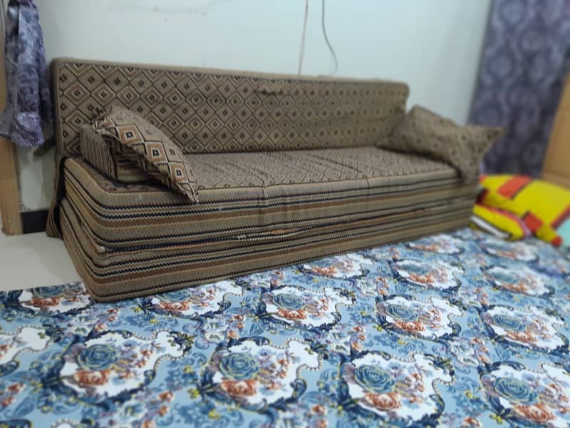 sofa kum bed for sale good condition Branded foam Mattress 0