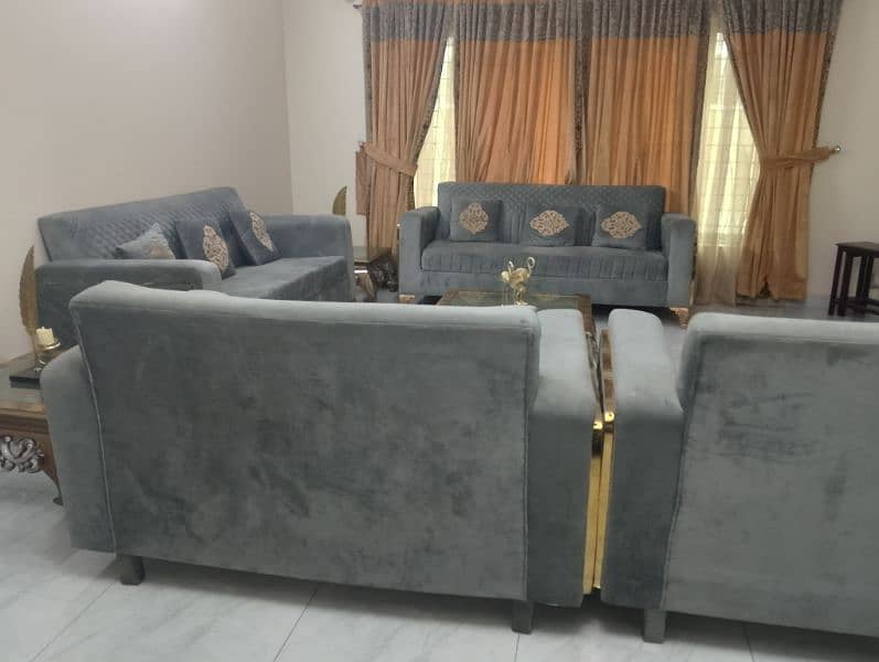 sofa set with curtains and table 6