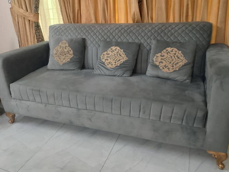 sofa set with curtains and table 10