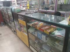 Spacious Shop Counter with Glass Display+Wooden Cash Drawer & pc desk