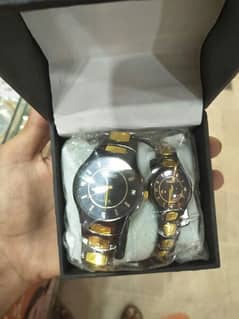 couple watch black golden ardo