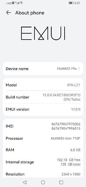 Huawei y9s Mobile 0