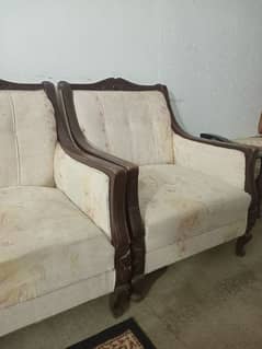 Pure Wooden sofa set 5 seats