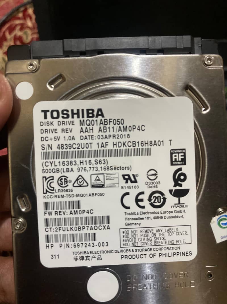 Toshiba 500gb Hard drive for laptop 2