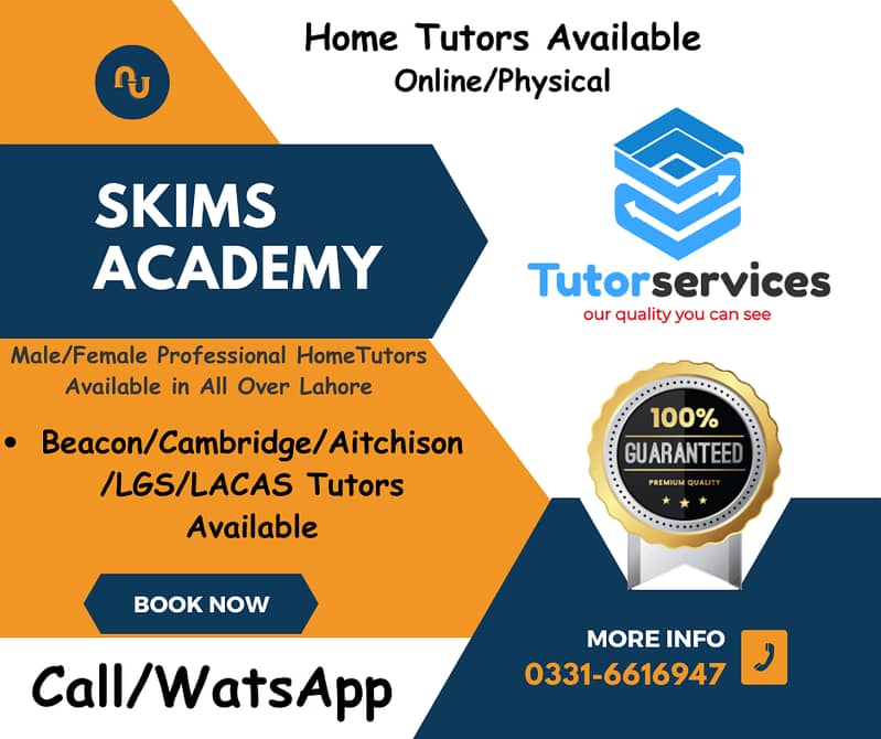 Home/Online Tutor Services Available in Lahore (Skims Academy) 5